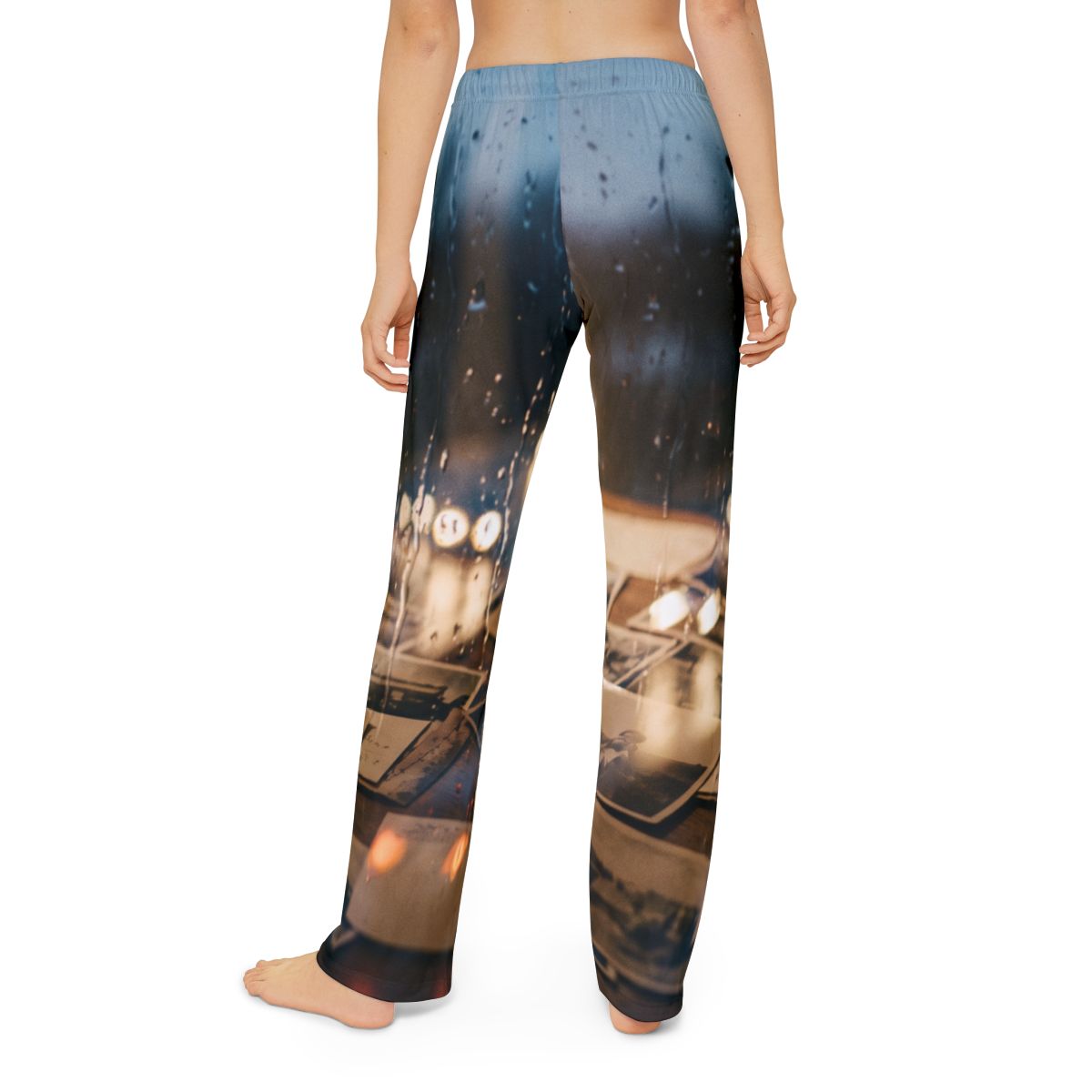 Kids Lounge Pants with Rainy Window Scene