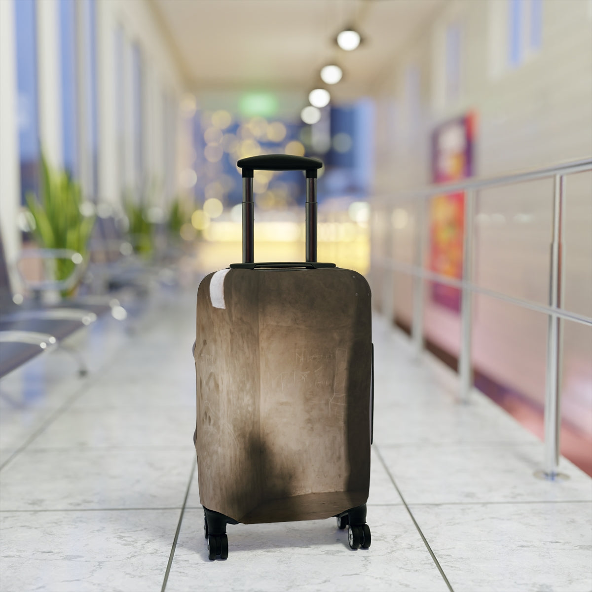 Luggage Cover - Shadows of the Citadel moody architectural...