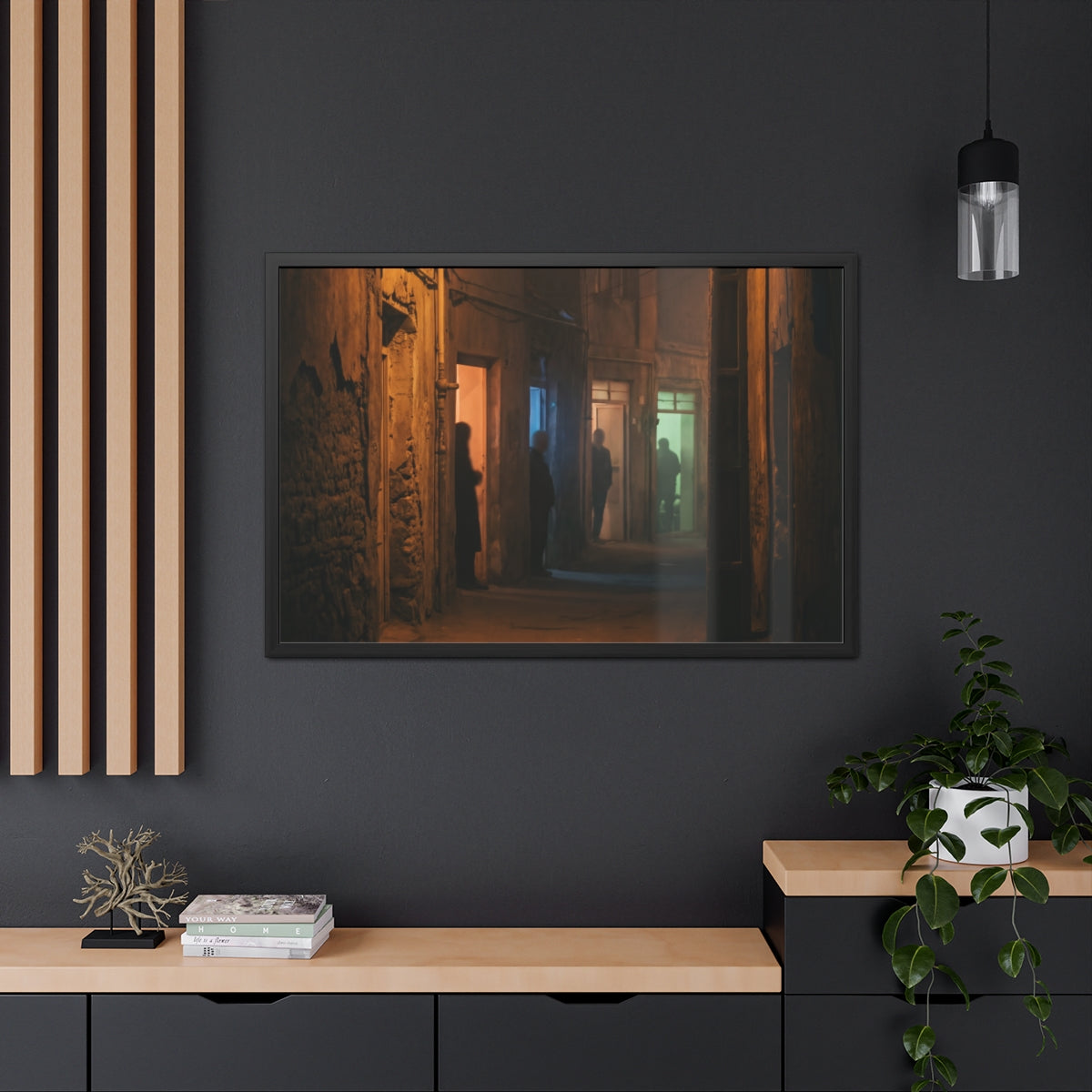 Framed Posters - Shadowed Alleyway Mystery Art Print —... |...