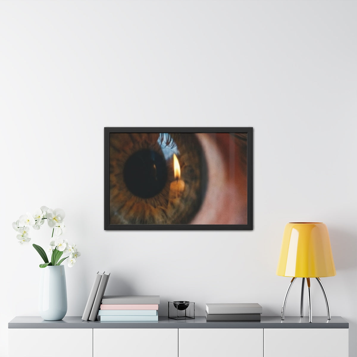 Framed Posters - Amber Iris Reflection Fine Art Print —... |...