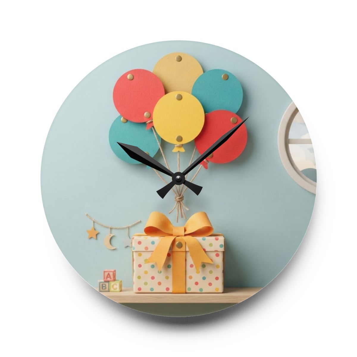 Acrylic Wall Clock - Playful Celebration Time | Echovira...