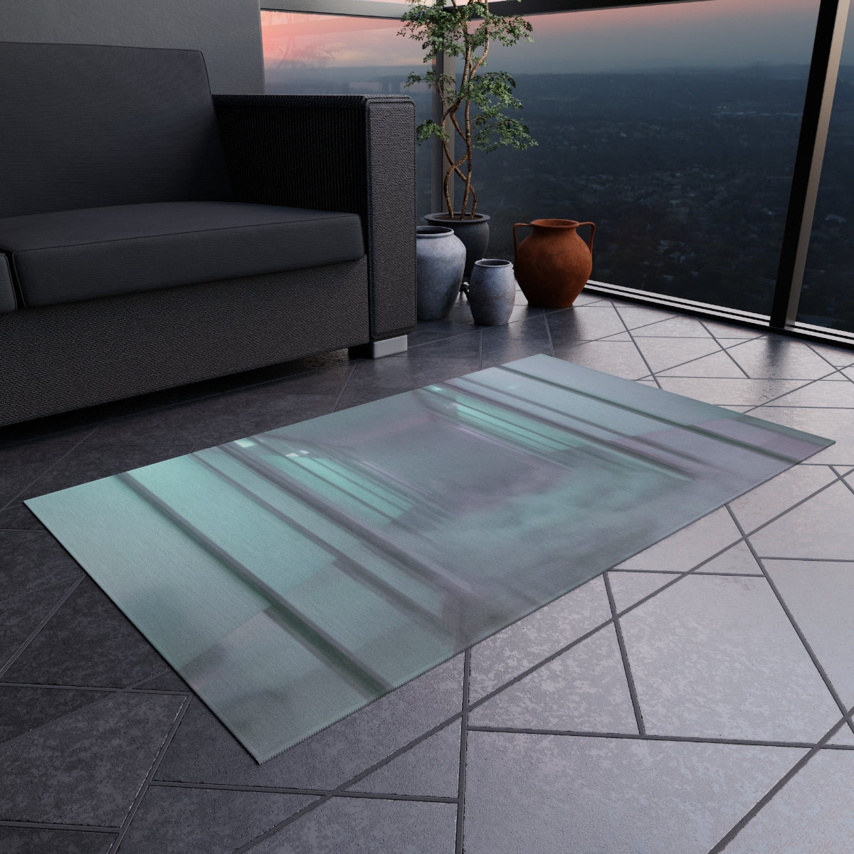 Outdoor Rug - Neon Corridor Patio | Echovira Gallery