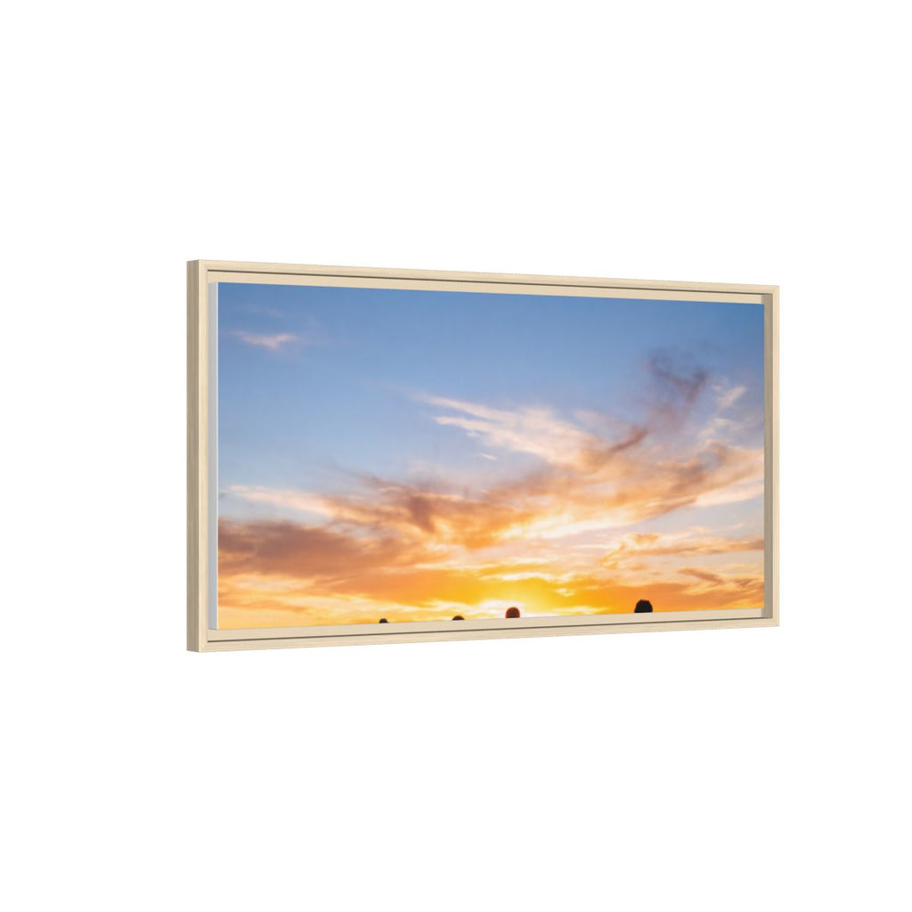 Framed Canvas - Sunset Silhouette — Natural / 1.25"