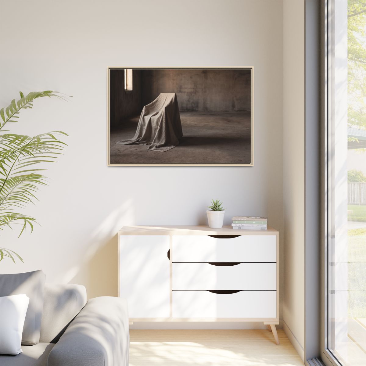 Matte Canvas, Framed - Draped Silence Still Life Art... |...