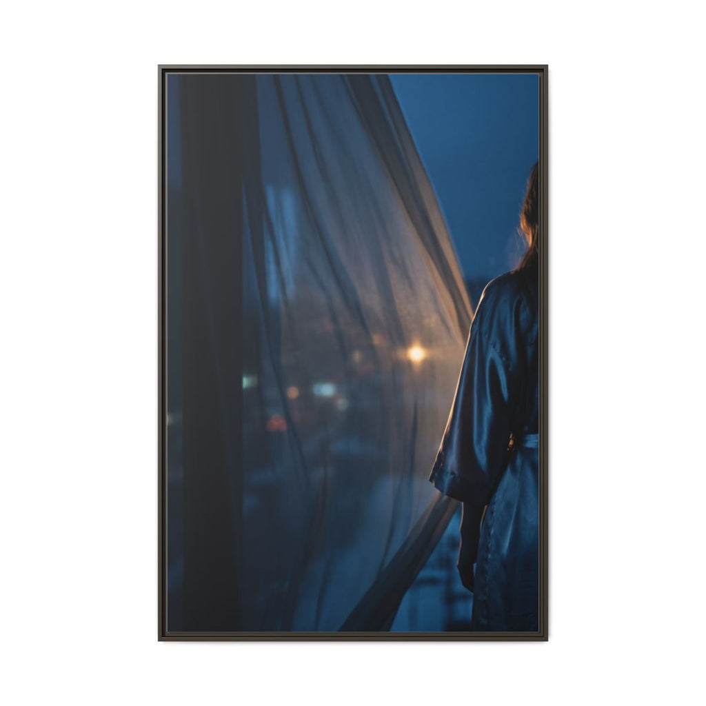 Matte Canvas, Framed - Nocturnal Solitude Silhouette —... |...