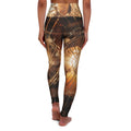 High Waisted Yoga Leggings - Shattered Amber Broken Glass......