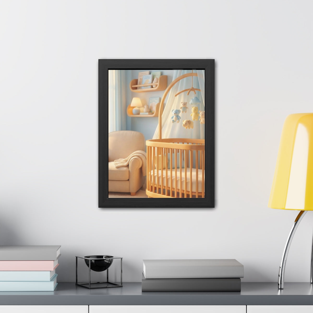 Framed Posters - Dreamy Serene Nursery Art — Portrait (8×12...
