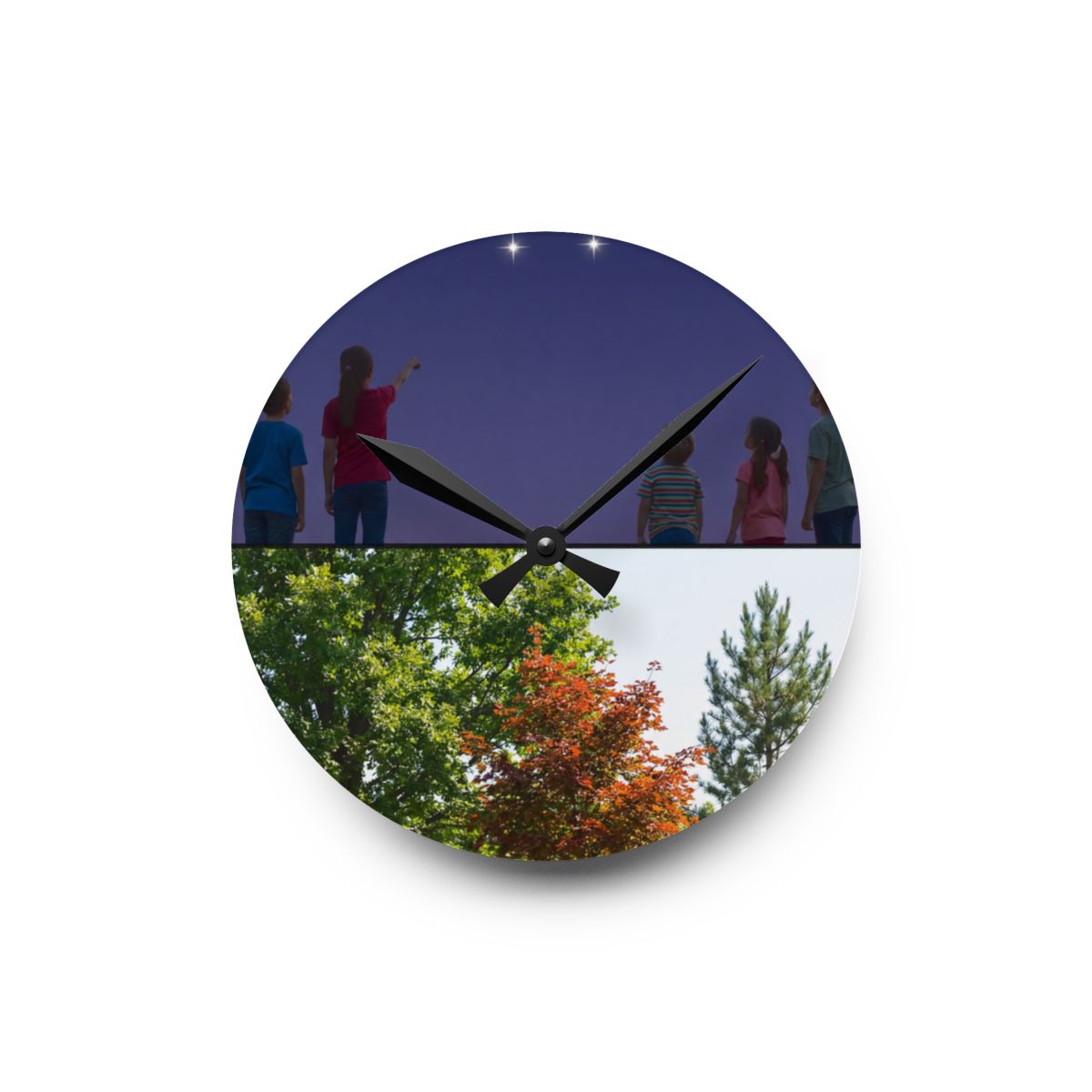 Acrylic Wall Clock - Stargazer Woods