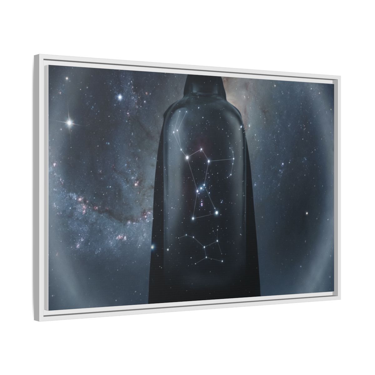 Framed Matte Canvas - Cosmic Sentinel — White / 1.25" (10×8, 12×9, 14×11, 16×12, 20×10, 18×12, 20×16, 24×16, 24×18, 36×12, 24×20, 32×16, 30×20, 30×24, 32×24, 48×16, 36×24, 48×24, 40×30, 60×20, 48×32, 60×30 & 60×40)