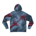 Women's Fashion Hoodie with Abstract Crimson Art