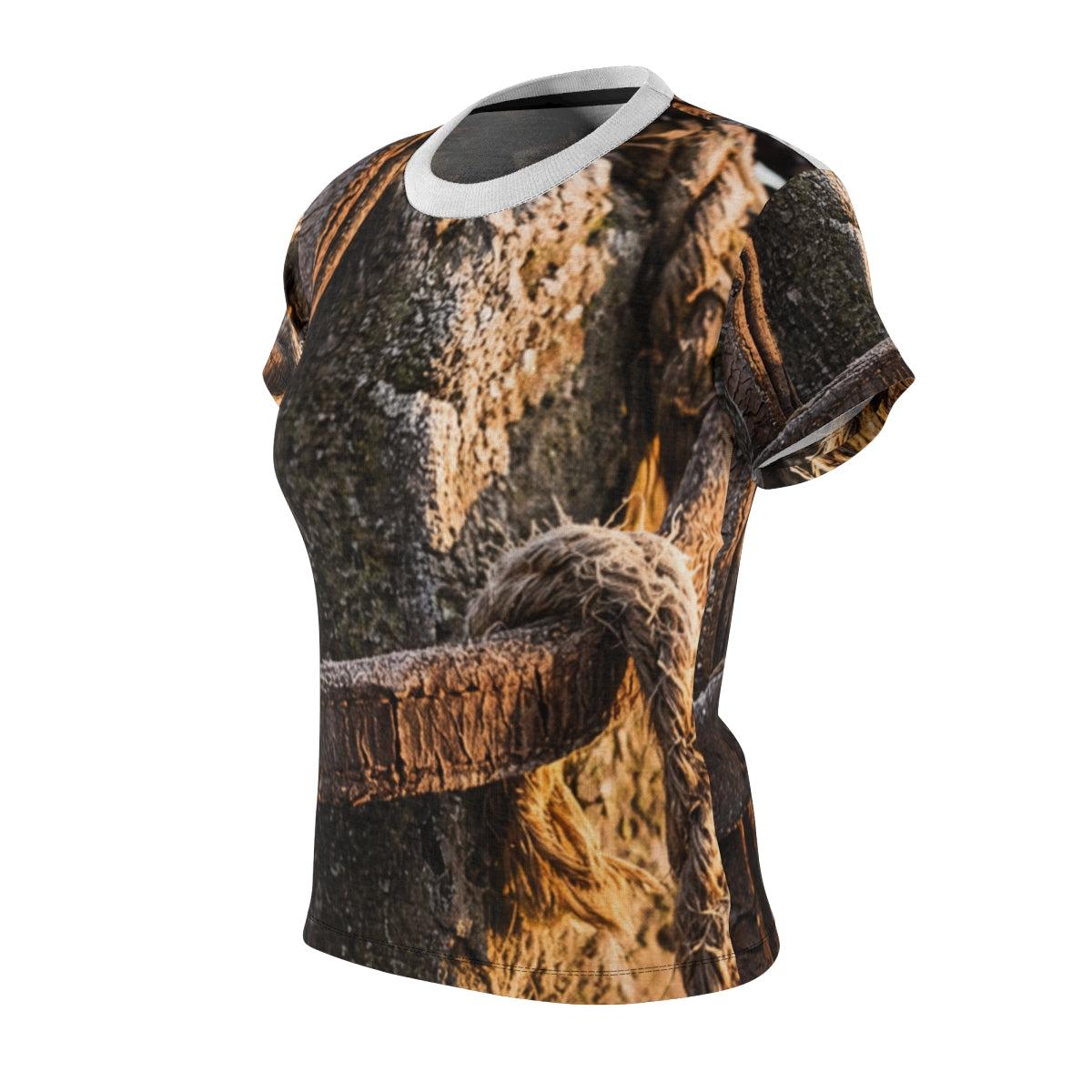 Women's Cut & Sew Tee with Weathered Leather Art