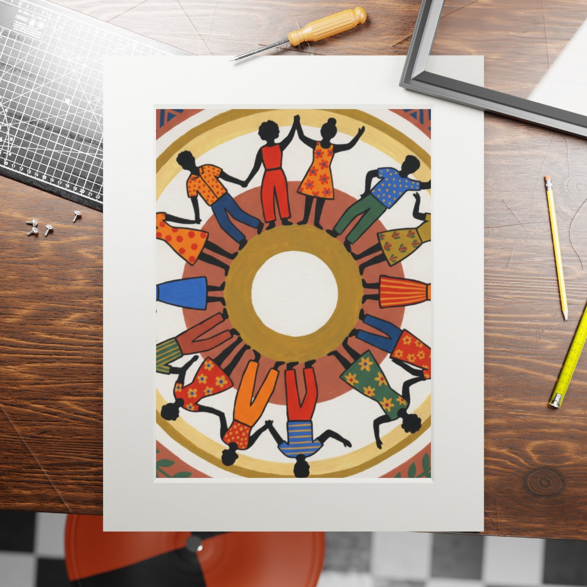 Fine Art Prints Frame - Unity Mandala Folk Art (11×14 &... |...