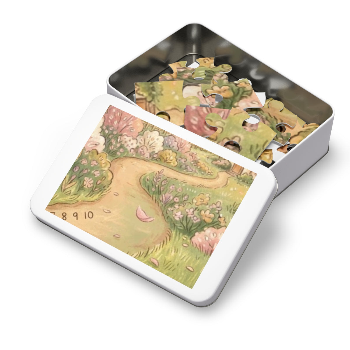 Jigsaw Puzzle with Tin - Sunlit Meadow Cottage (30, 110... |...