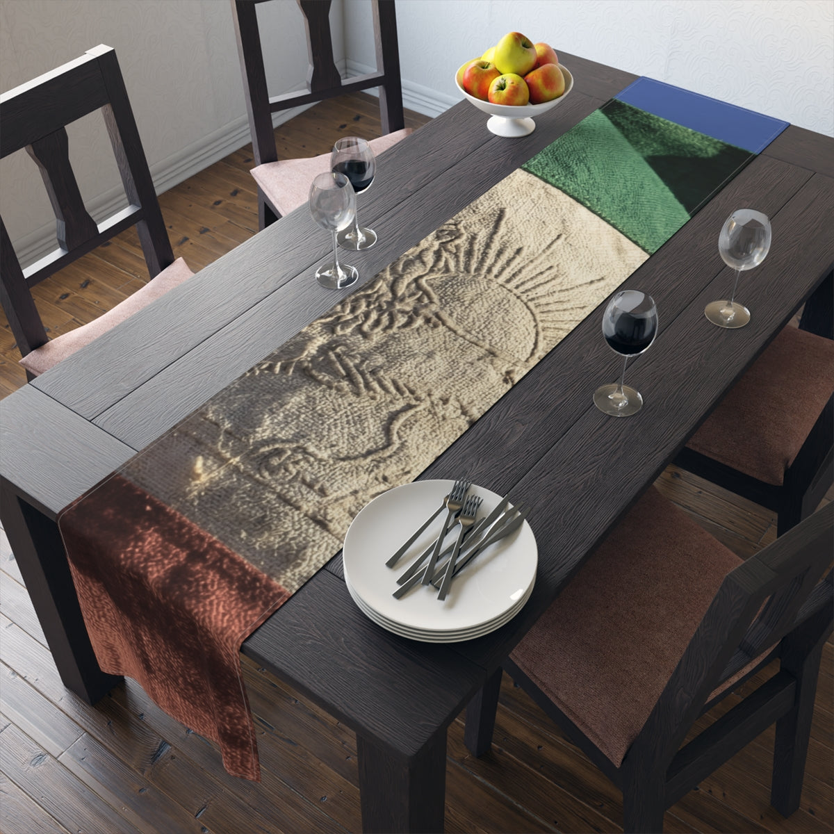Table Runner - Vintage Persian Lion & Sun | Echovira Gallery
