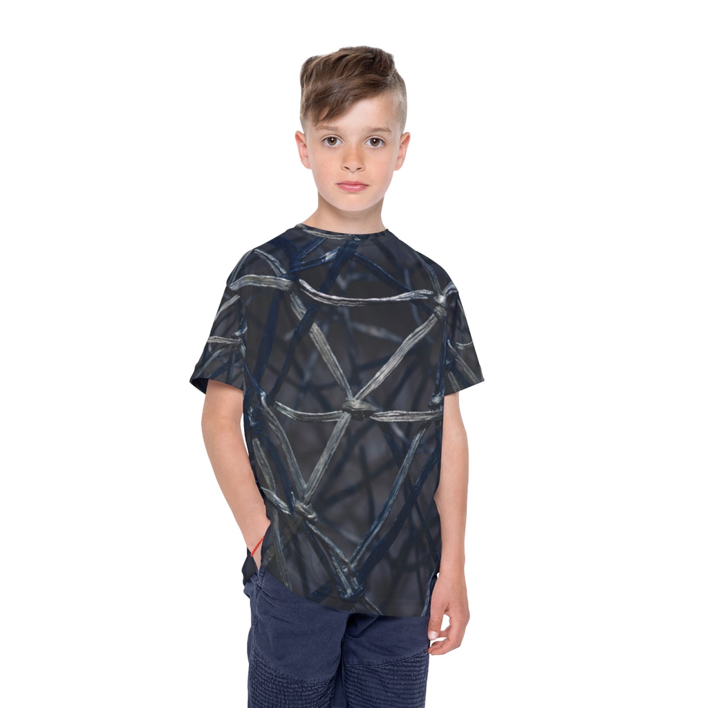 Kids Sports Jersey Abstract Woven Navy Art