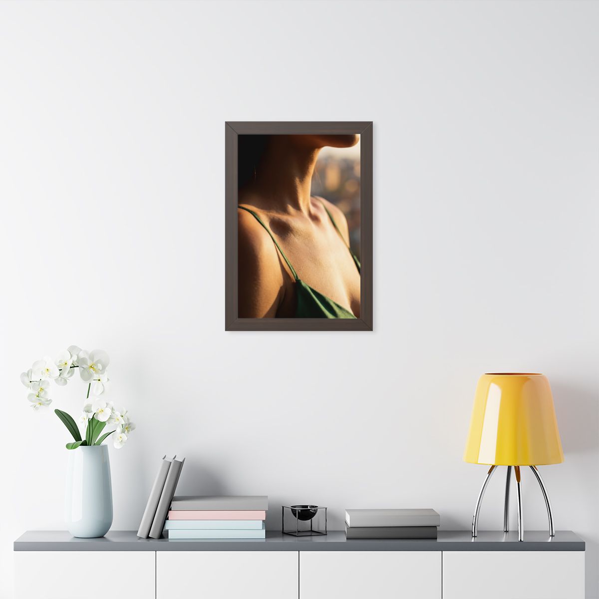 Framed Vertical Poster - Golden Hour Glow - Minimalist... |...