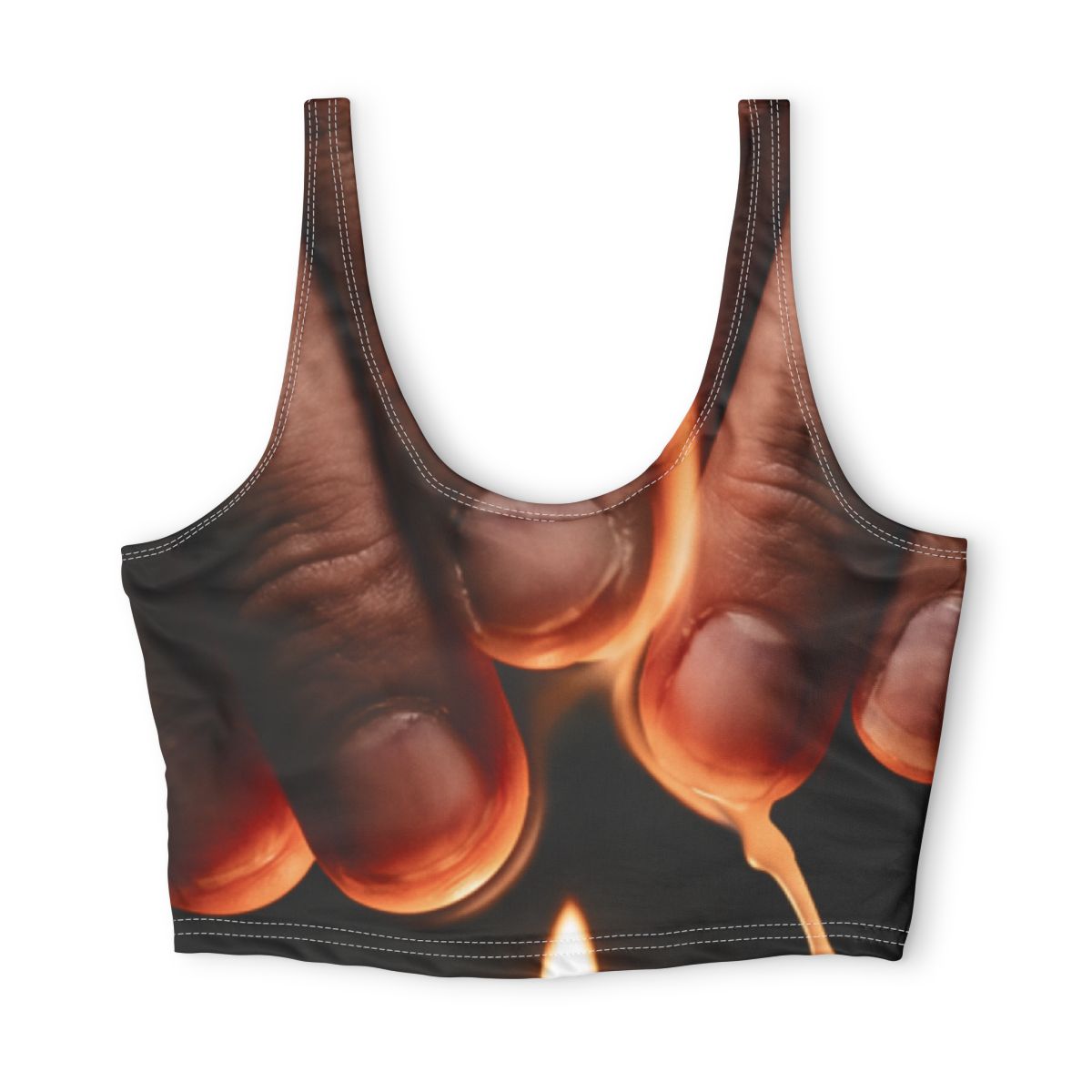 Polyester Sports Bra - Candlelight Shadow | Echovira Gallery
