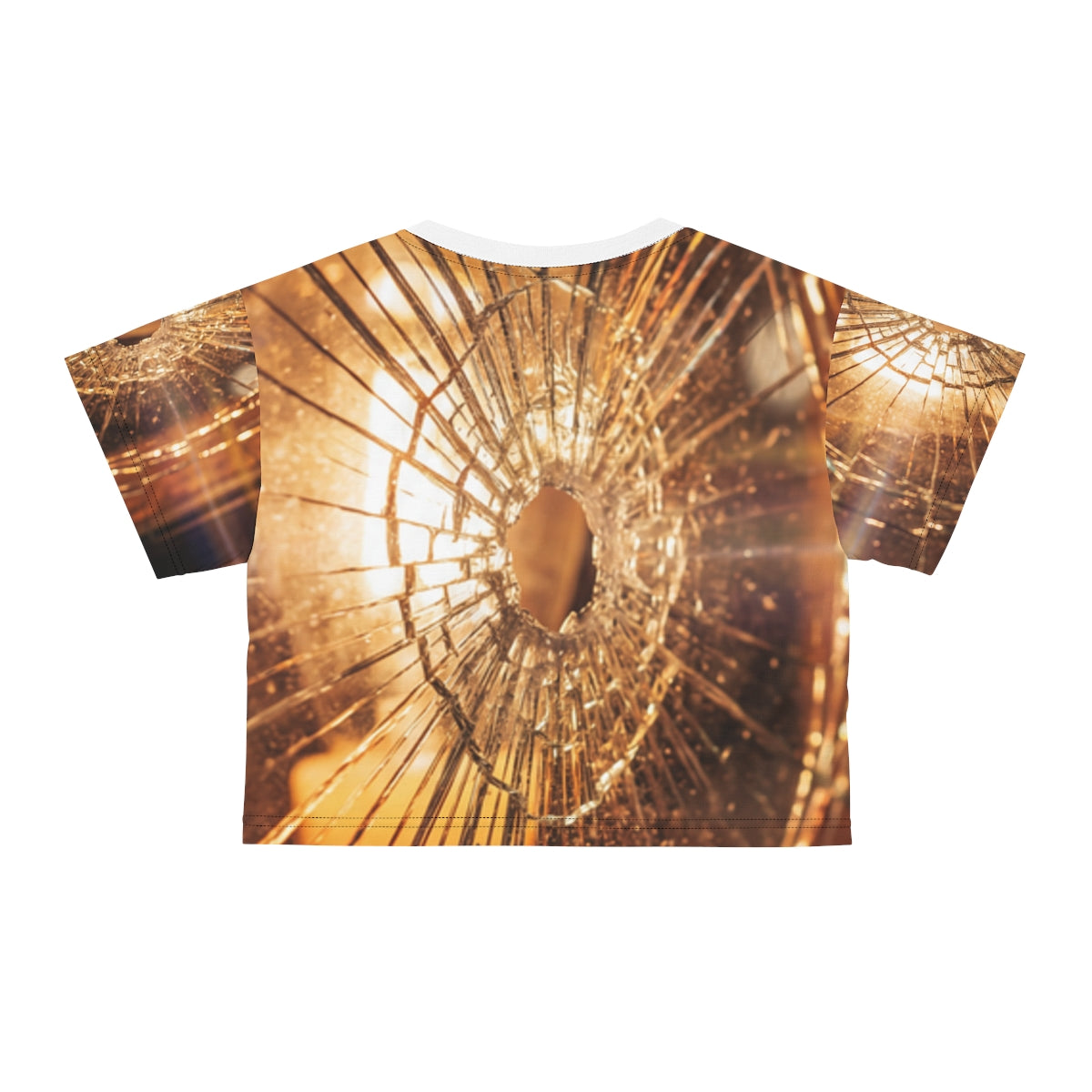 Crop Tee - Shattered Amber Glass Art | Echovira Gallery