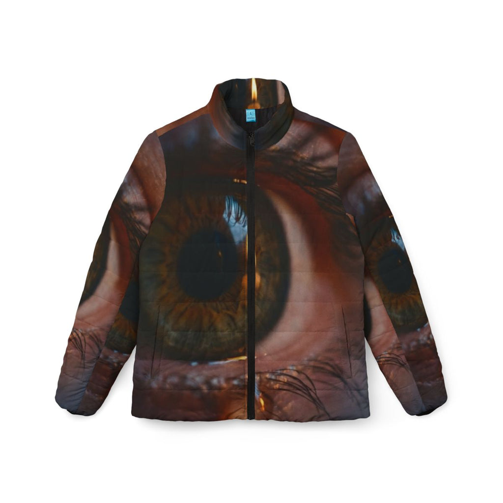 Women's Puffer Jacket - Amber Iris Reflection Fine Art Print...