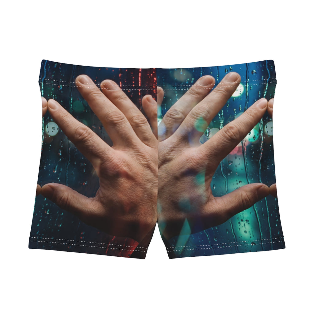 Women's Shorts Rainy City Window Art