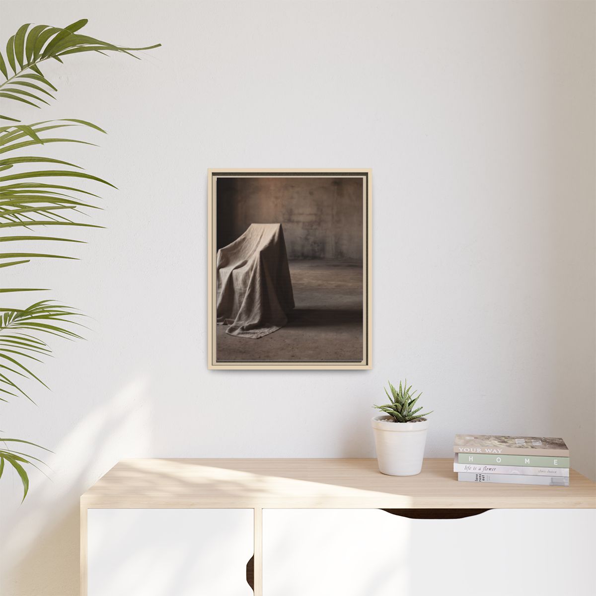 Matte Canvas, Framed - Draped Silence Still Life Art... |...