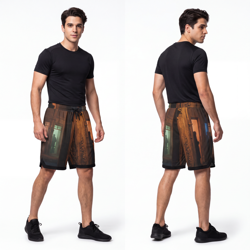 Men's Basketball Rib Shorts - Nocturnal Alleyway Misty... |...
