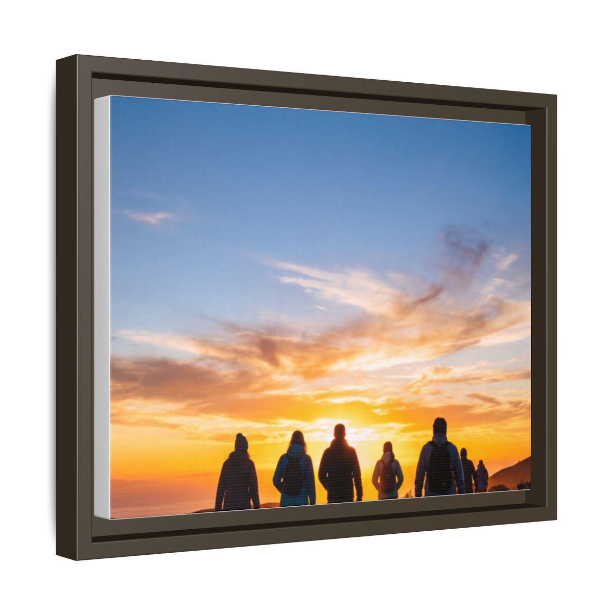 Framed Canvas - Sunset Silhouette