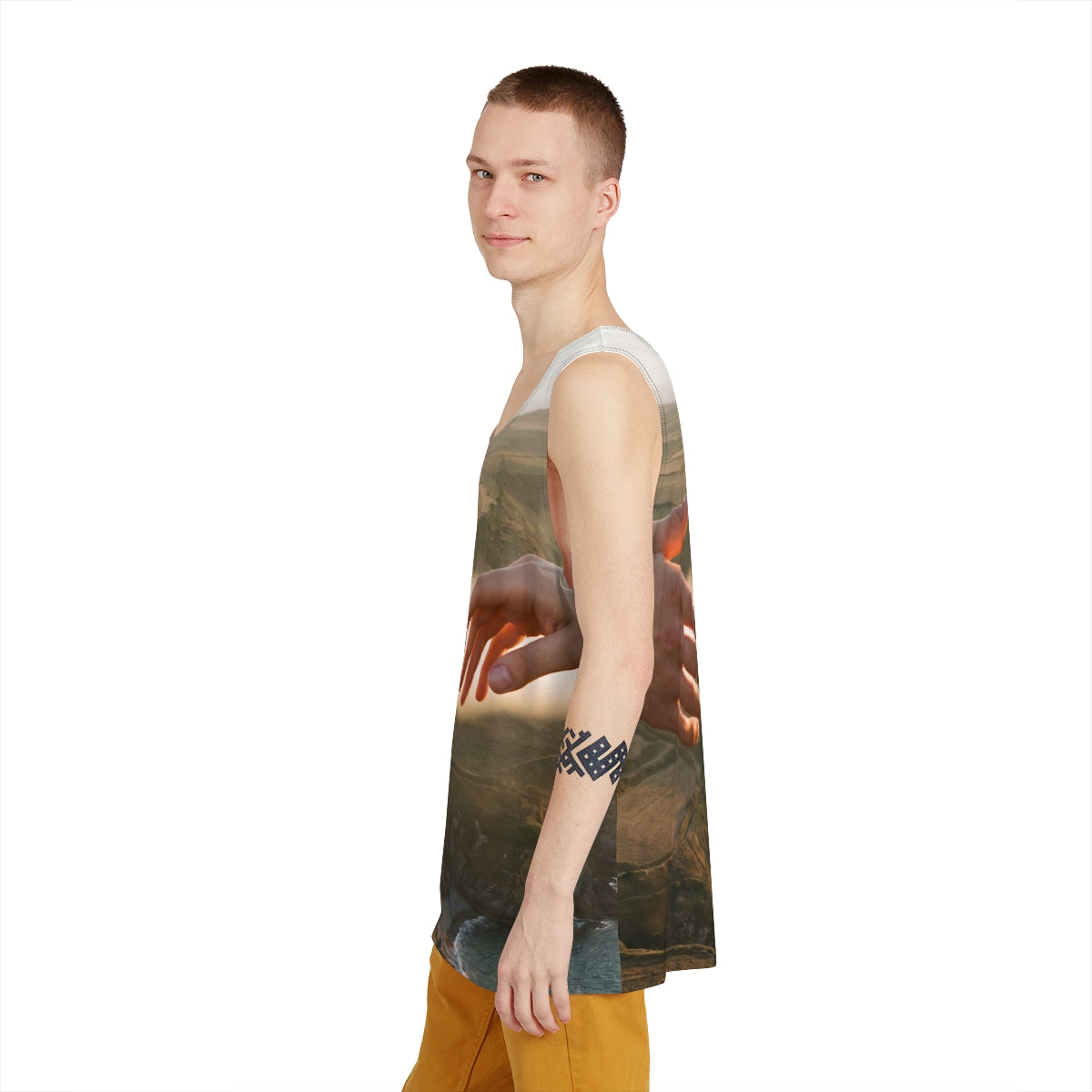 Men's Tank - The Infinite Touch | Ethereal Coastal Art |...