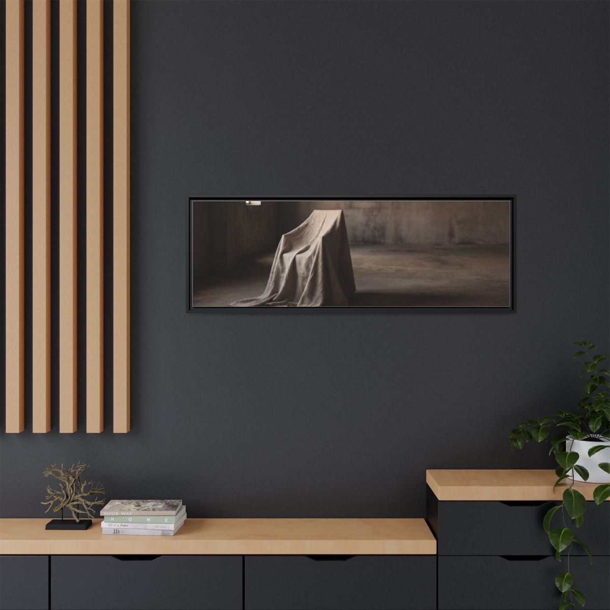 Framed Matte Canvas - Wabi-Sabi Silhouette Art — Black / 1.25"
