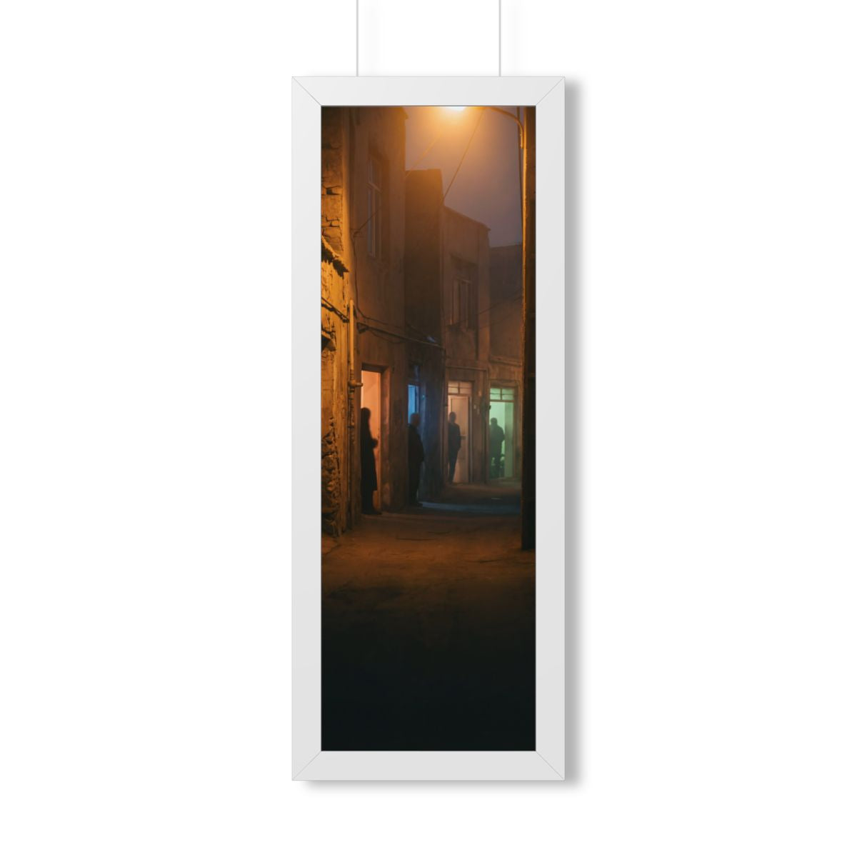 Framed Vertical Poster - Shadowed Alleyway Mystery Art Print...