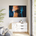 Matte Canvas, Framed - Neon Shadows Cinematic Portrait Art...