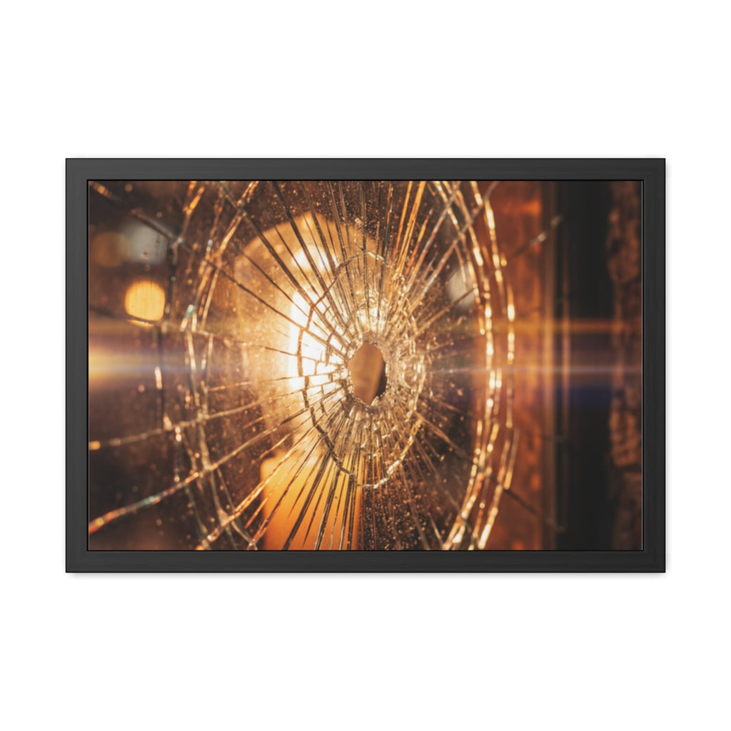 Framed Poster - Moody Fractured Glass — Landscape