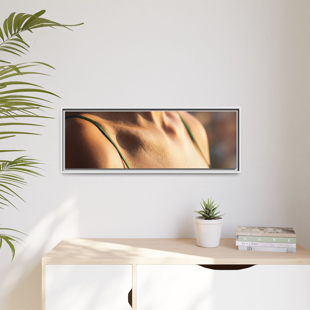 Golden Hour Matte Canvas - Framed Sunset Wall Art — White /...