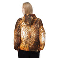 Unisex Windbreaker Jacket - Golden Fractures Aesthetic Wall...