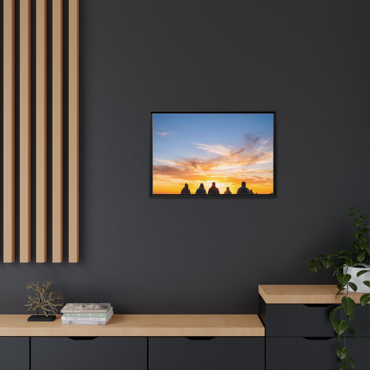 Framed Matte Canvas - Radiant Sunset Art — Black / 1.25"