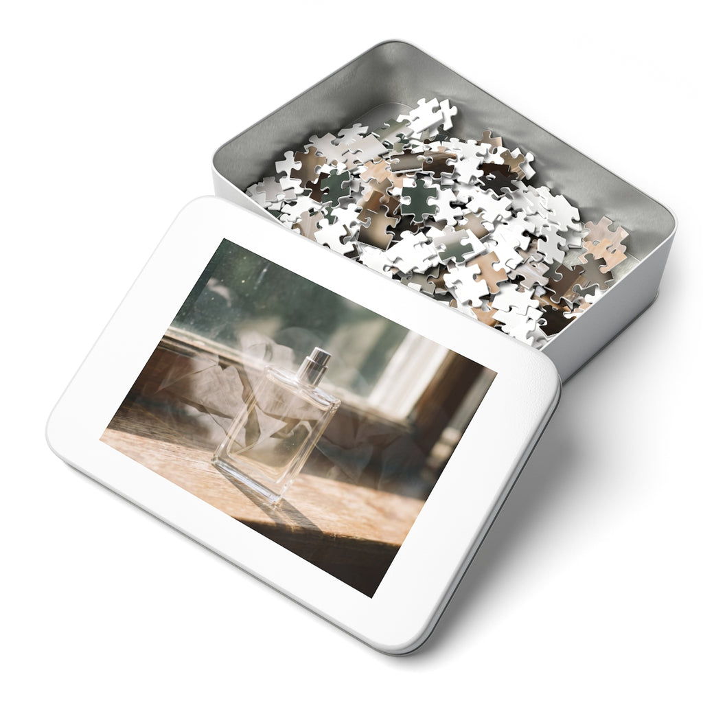 Jigsaw Puzzle with Tin - Golden Hour Perfume Still Life Wall...