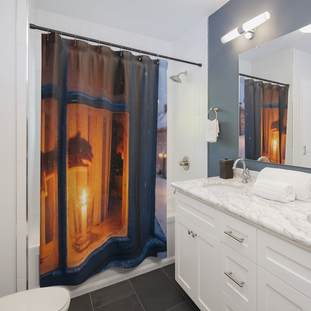 Shower Curtain - Twilight Snow Sanctuary | Echovira Gallery