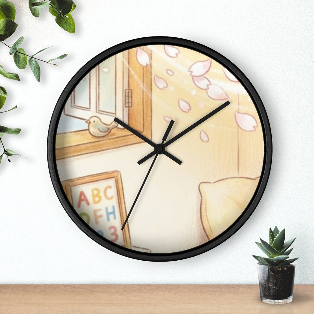 Wall Clock - Morning Breeze Nursery Art - Blossom Window......