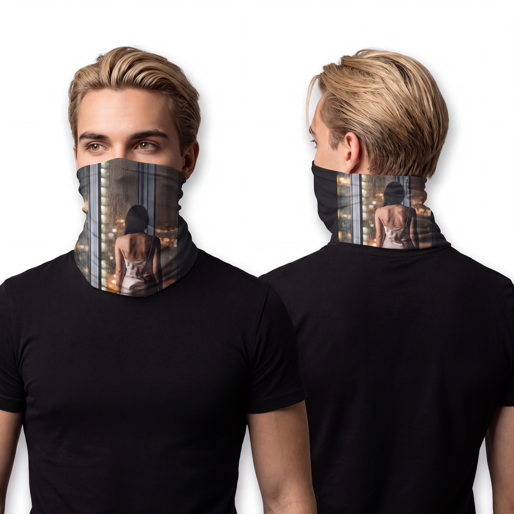Men's Neck Gaiter - Shimmering City Nights | Echovira...