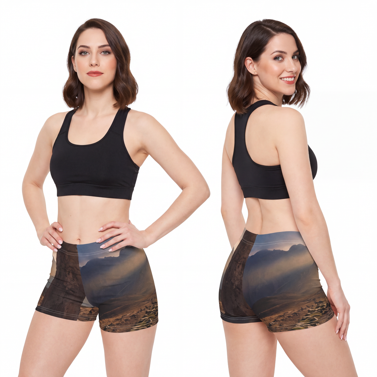 Women's Shorts - Mystic Monolith Ancient Persian Mountain......