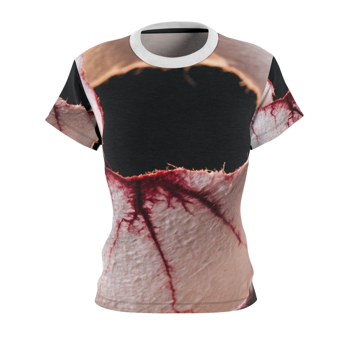 Women's Cut & Sew Tee - Crimson Veins | Echovira Gallery