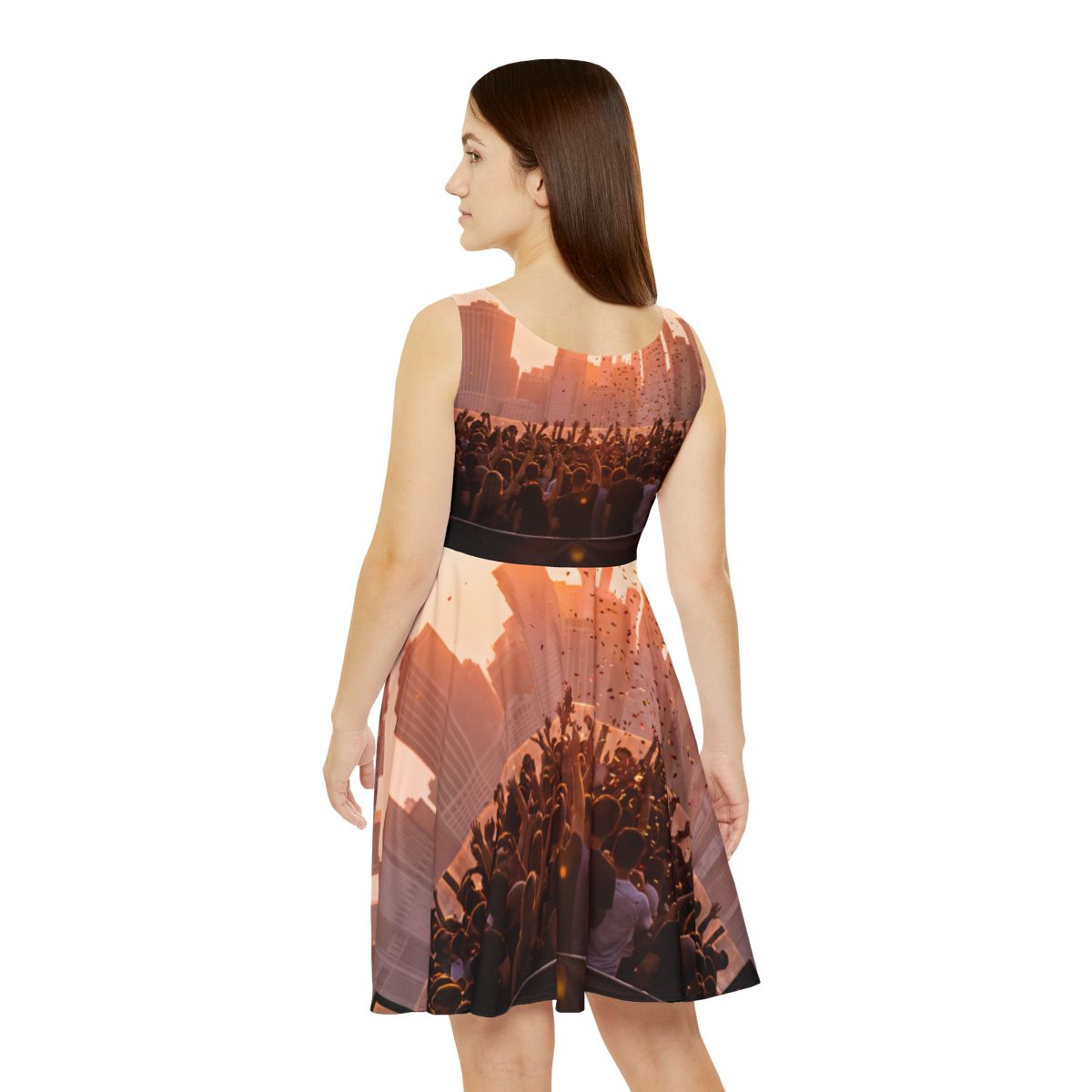 Women's Skater Dress - City Lights | Echovira Gallery