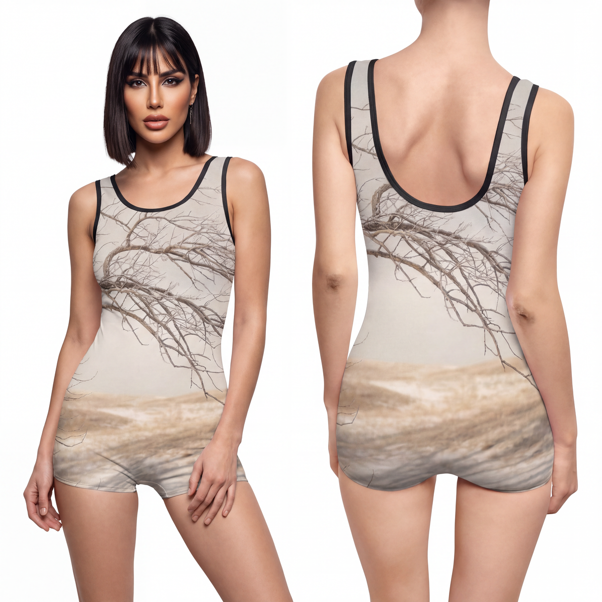 Women's Vintage Swimsuit - Winter Branch Solitude Landscape...