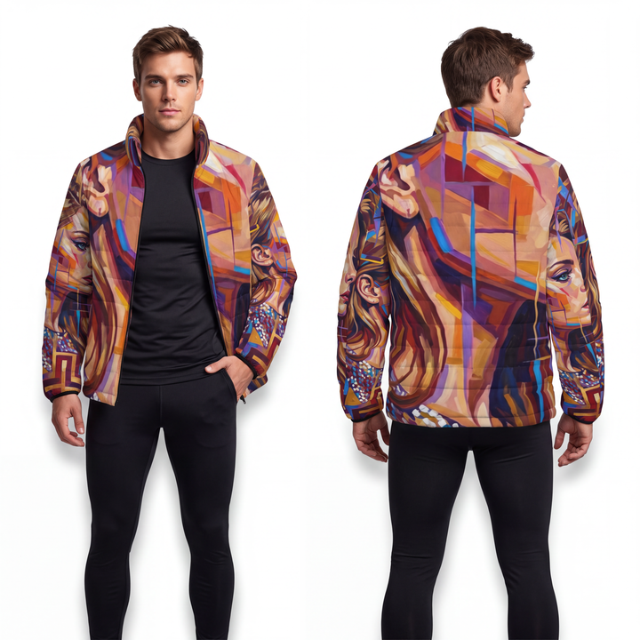 Men's Puffer Jacket - Shattered Elegance