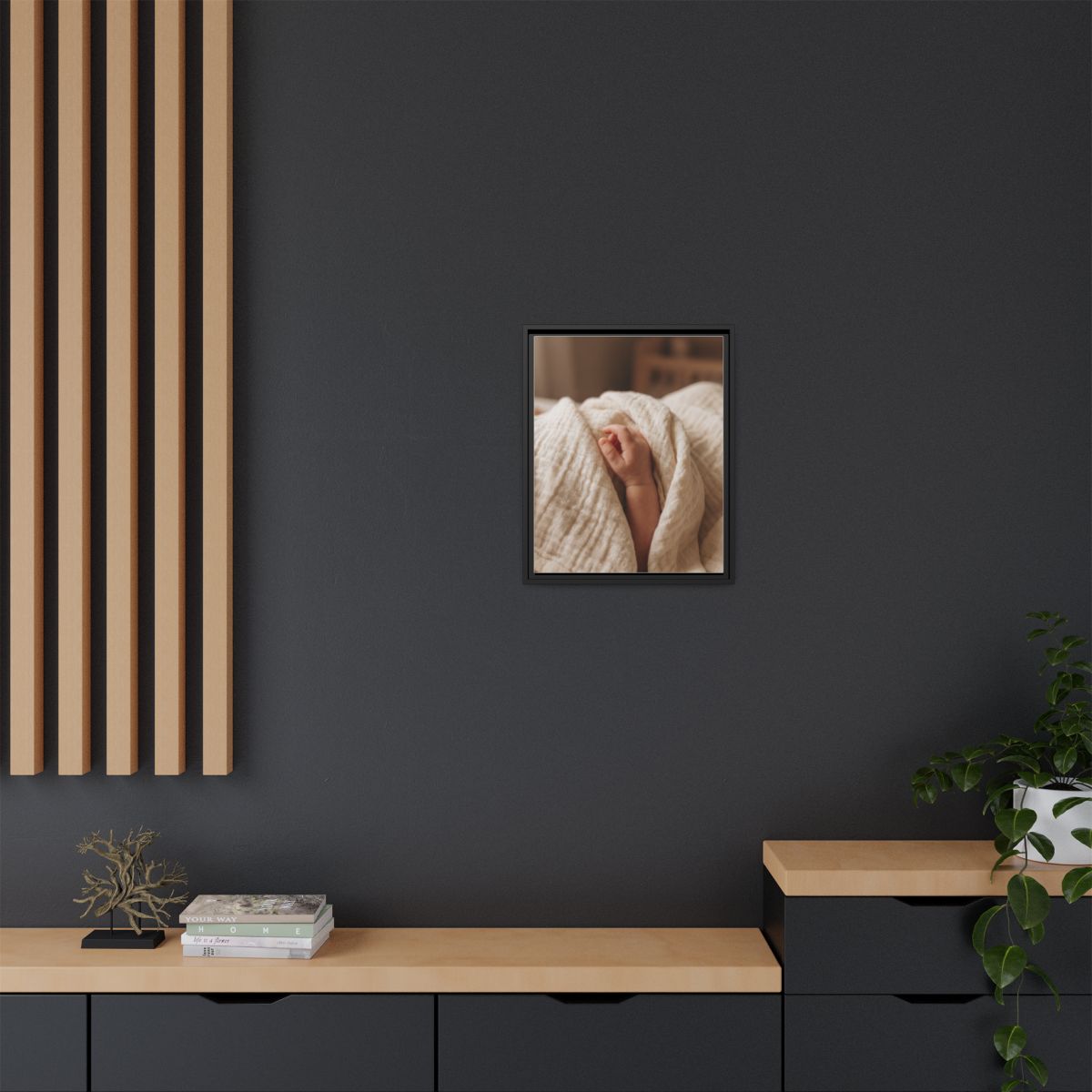 Framed Matte Canvas - Neutral Nursery — Black / 1.25"