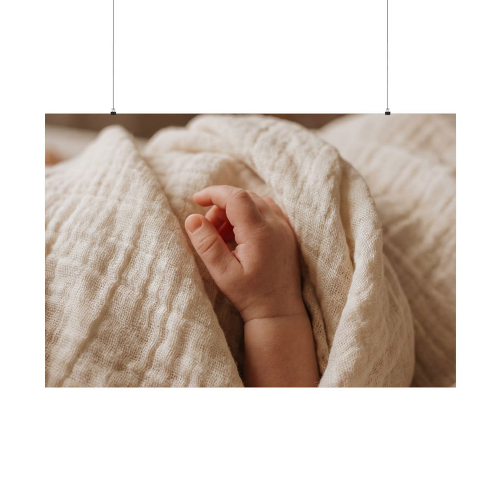 Matte Horizontal Posters - Tender Newborn Hand in Soft... |...