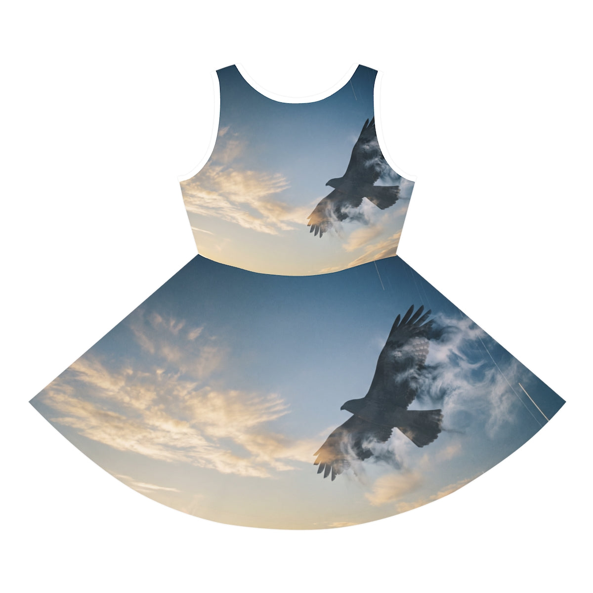 Girls' Sleeveless Sundress with Soaring Eagle