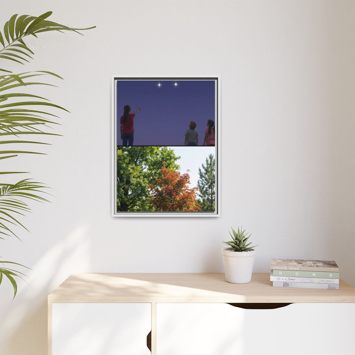 Matte Canvas, Framed - Stardust & Forest Discovery — White /...