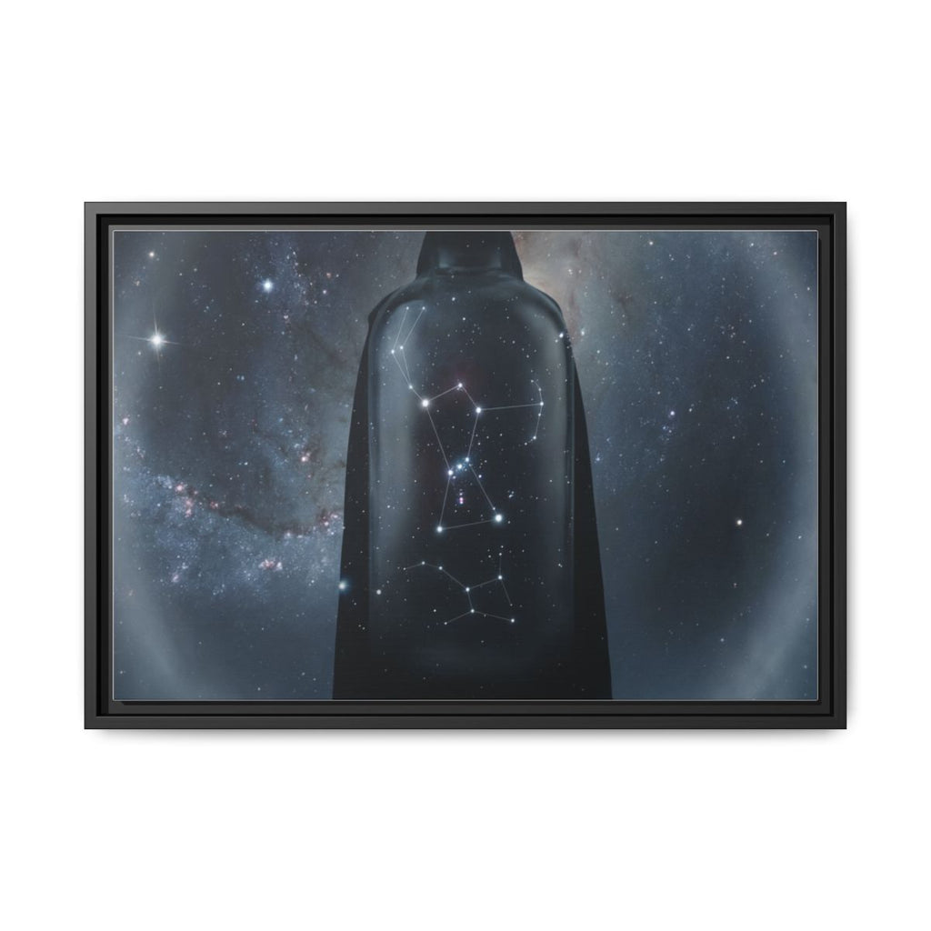 Framed Matte Canvas - Cosmic Sentinel — Black / 1.25" (10×8, 12×9, 14×11, 16×12, 20×10, 18×12, 20×16, 24×16, 24×18, 36×12, 24×20, 32×16, 30×20, 30×24, 32×24, 48×16, 36×24, 48×24, 40×30, 60×20, 48×32, 60×30 & 60×40)