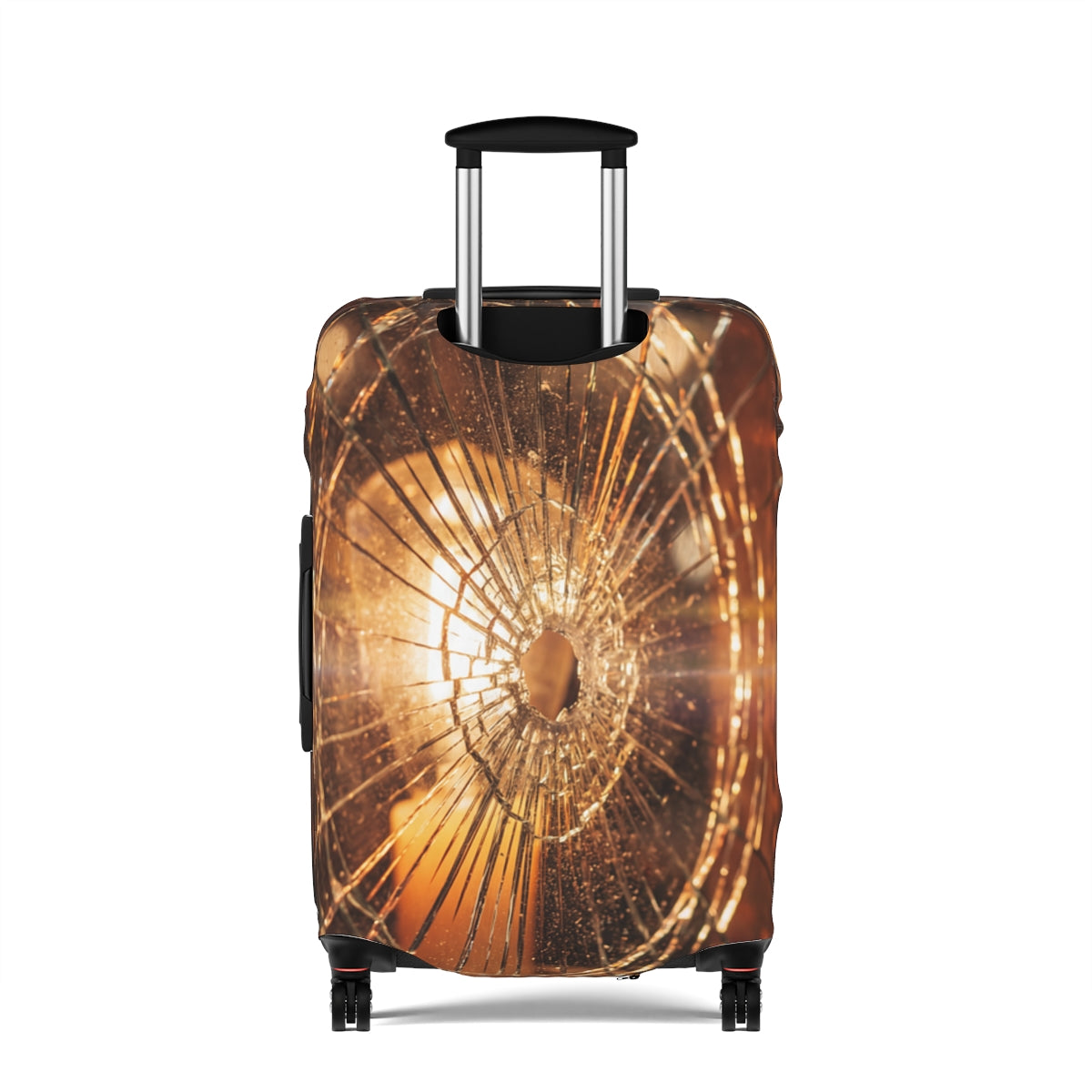 Luggage Cover - Shattered Amber Glass Art | Echovira Gallery